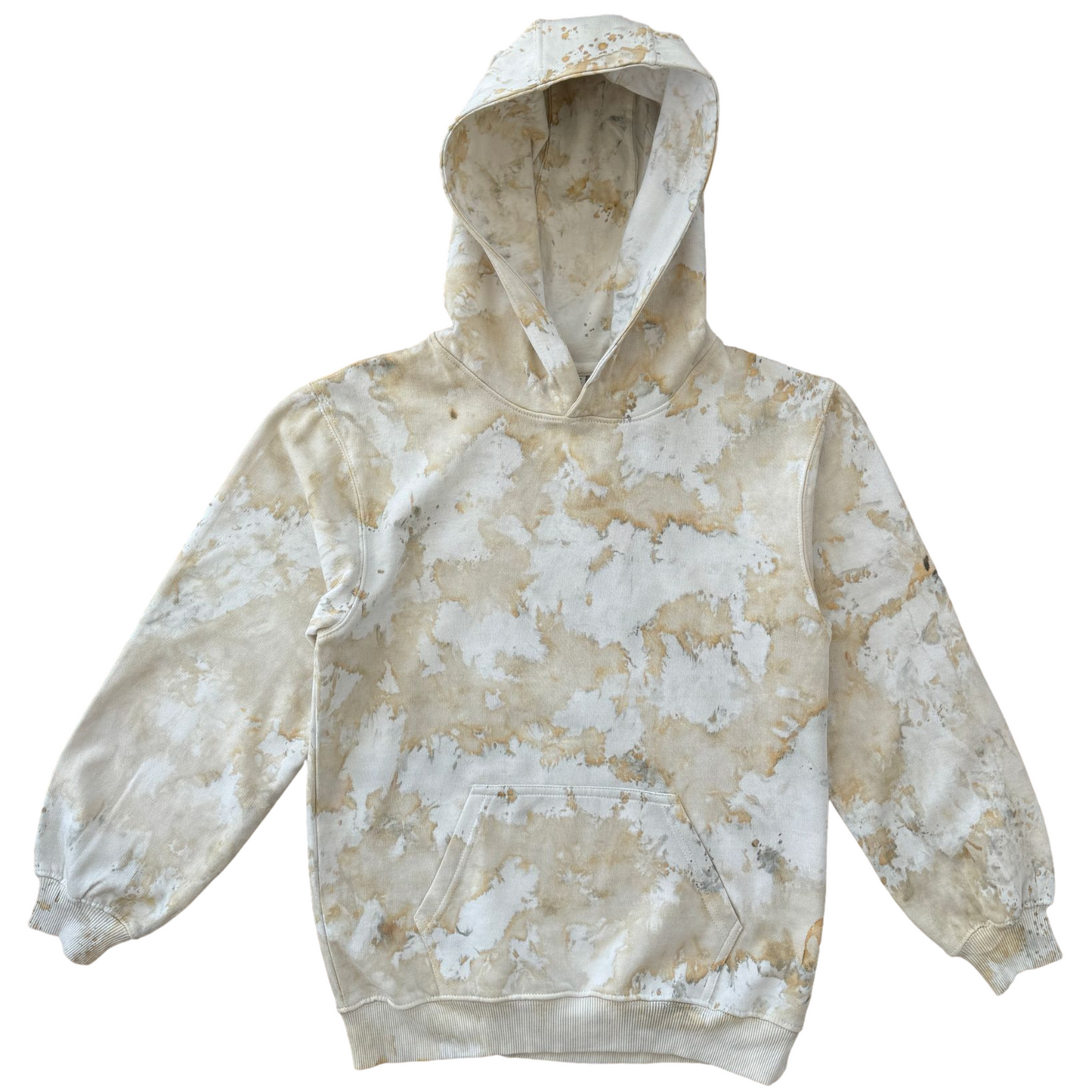 Marble Hand Dyed Youth Hoodie - Oatmeal, Beige, Sand, Natural, ivory, Front