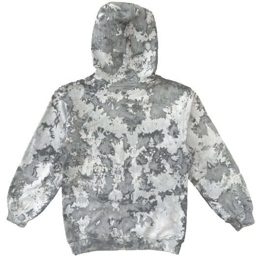 Marble Hand Dyed Youth Hoodie - Black Graphite, Heather Grey, vintage washed Heather black Back