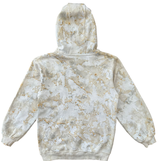 Marble Hand Dyed Youth Hoodie - Oatmeal, Beige, Sand, Natural, ivory, back