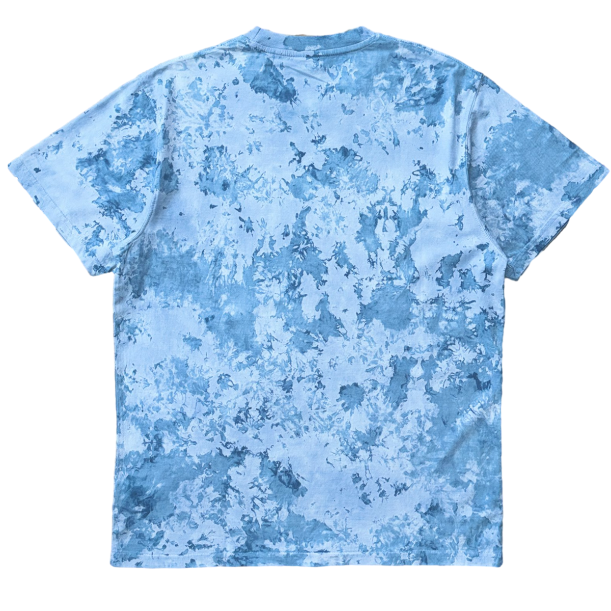 blue denim marble dyed unisex t-shirt back view

soft cotton marble tee in Blue denim tone on tone color

unisex marble dyed t-shirt detail view