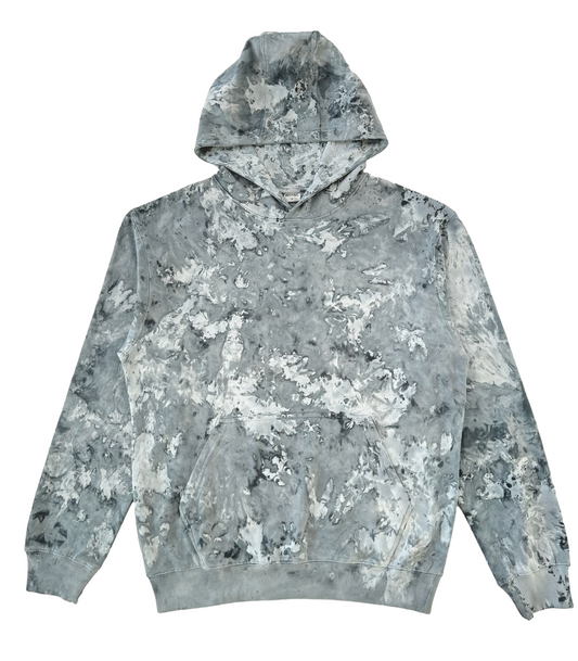 Marble Dyed Unisex fit Hoodie exclusively designed and made for Tees INSYINC in 100% premium combed cotton - Graphite Grey - Black