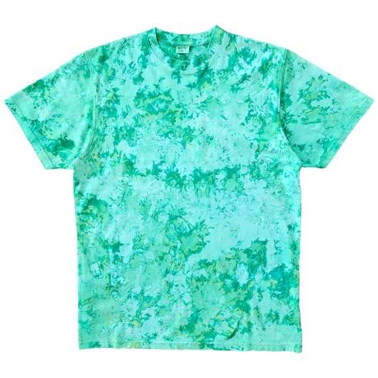 irish green tone on  tone marble dyed unisex t-shirt front view

soft cotton marble tee in irish green tone on tone color

unisex marble dyed t-shirt detail view