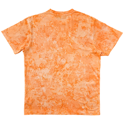 burnt orange marble dyed unisex t-shirt back view

soft cotton marble tee in orange tone on tone color

unisex marble dyed t-shirt detail view