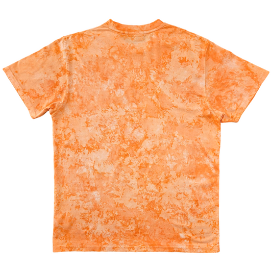 burnt orange marble dyed unisex t-shirt back view

soft cotton marble tee in orange tone on tone color

unisex marble dyed t-shirt detail view