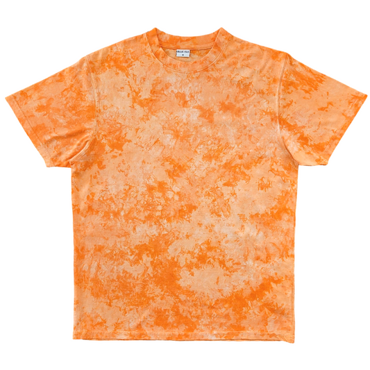 burnt orange marble dyed unisex t-shirt front view

soft cotton marble tee in orange tone on tone color

unisex marble dyed t-shirt detail view