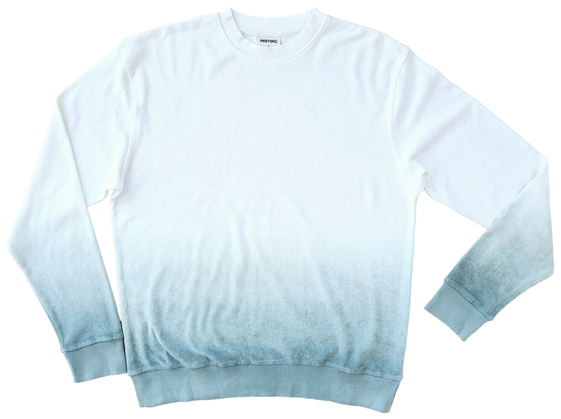 Forest Green Ombre Dyed Terry Crewneck Sweatshirt Tees INSYINC