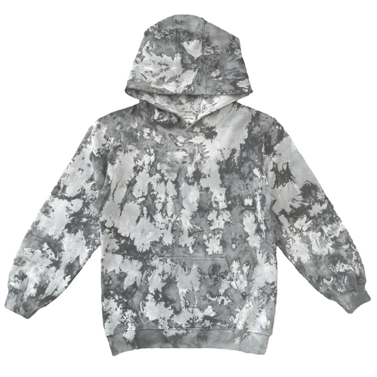 Marble Hand Dyed Youth Hoodie - Black Graphite, Heather Grey, Heather Vintage washed black Front