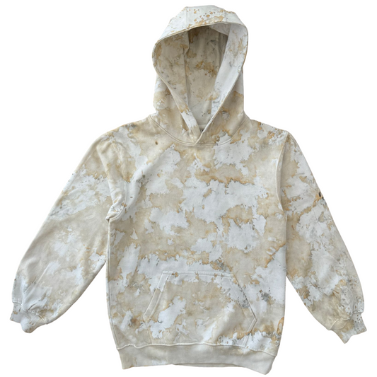 Marble Hand Dyed Youth Hoodie - Oatmeal, Beige, Sand, Natural, ivory, Front
