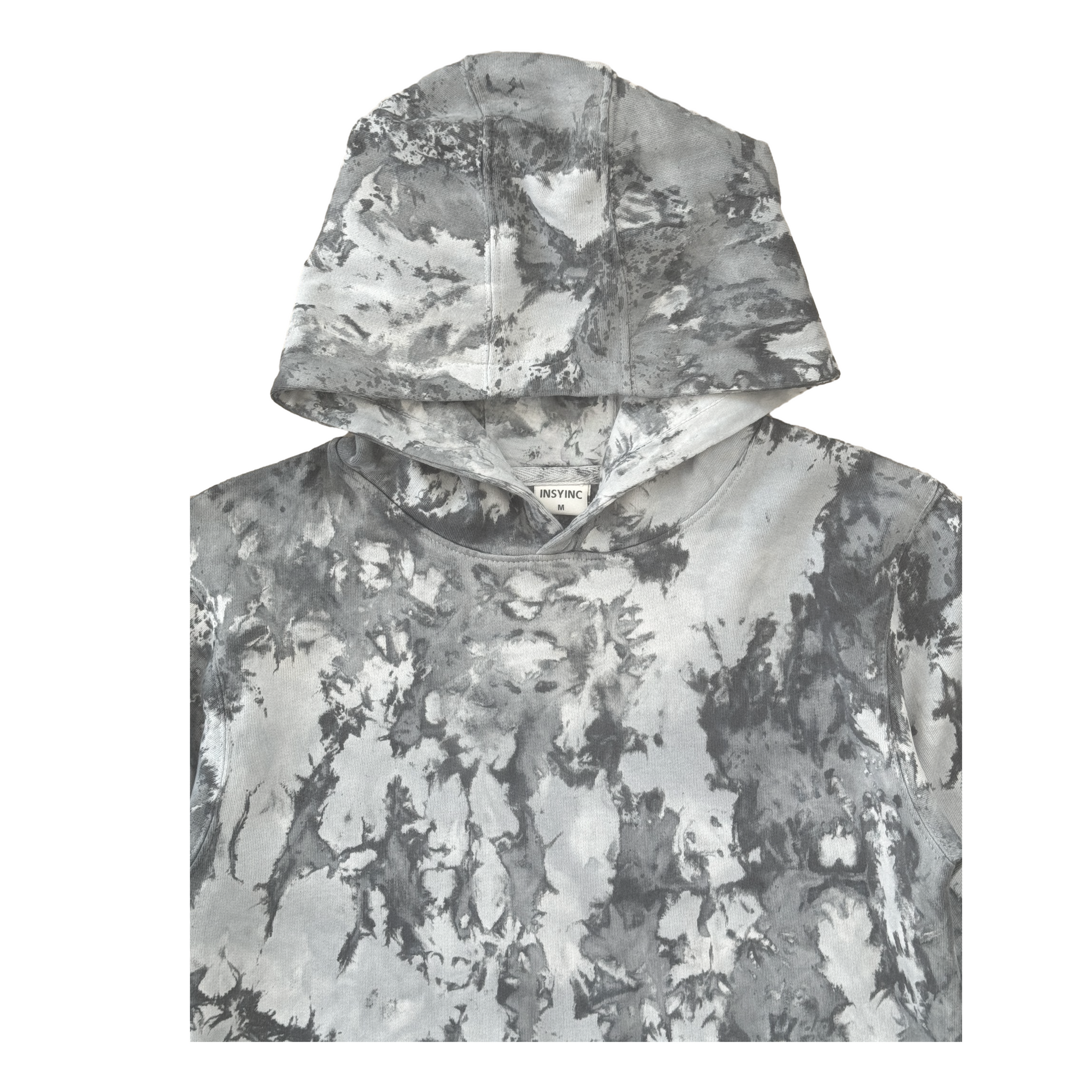 Marble Hand Dyed Youth Hoodie - Black Graphite, Heather Grey, Heather black Front Hood