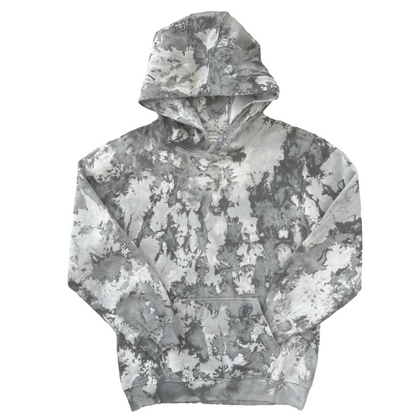 Marble Hand Dyed Youth Hoodie - Black Graphite, Heather Grey, vintage washed Heather black Front